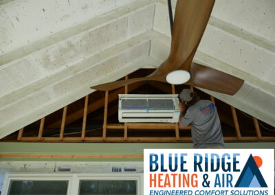 Blue Ridge Heating and Air Installing a Mini Split in Sunroom